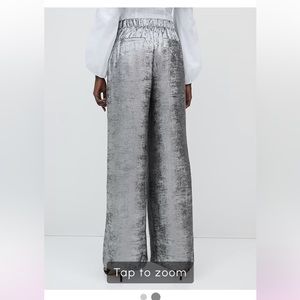 Wide Leg Silver Pants